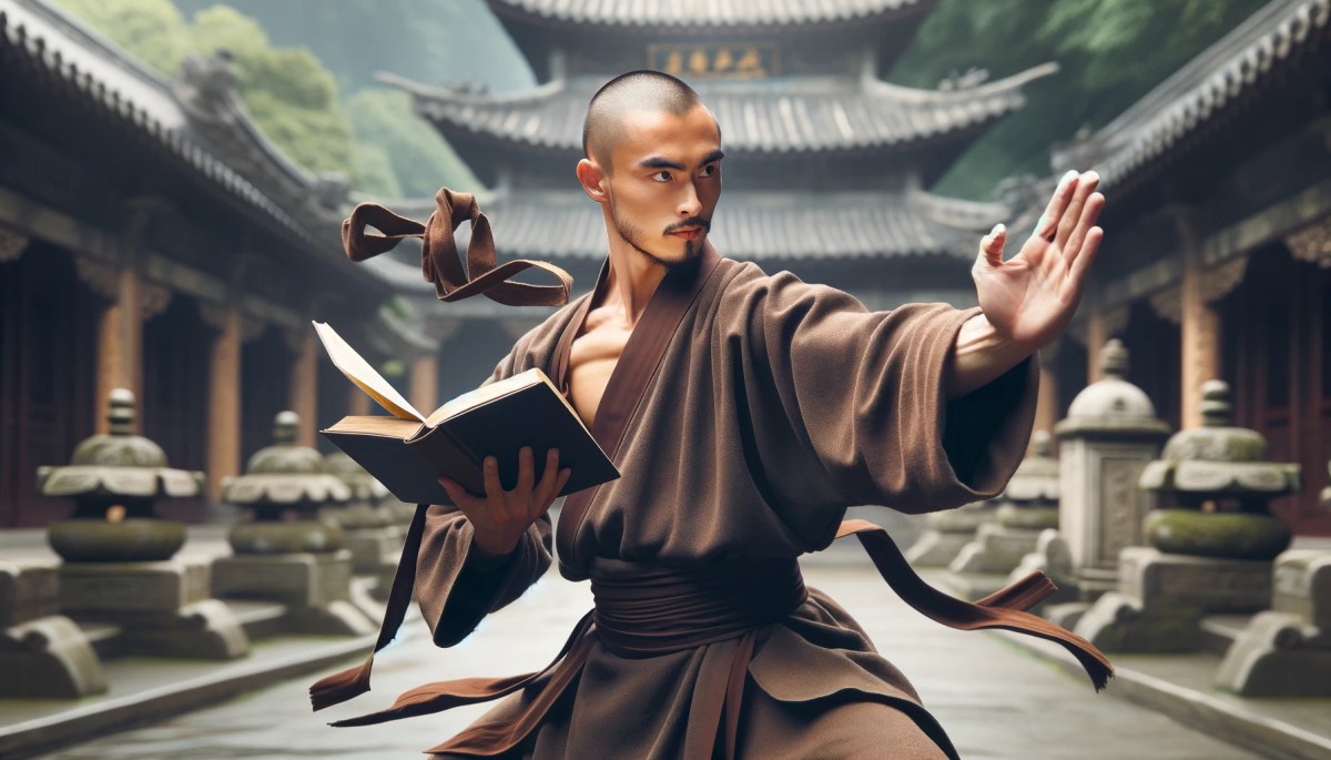 Monaco Shaolin in posa dinamica